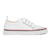 THOM BROWNE WHITE STRAP LOW-TOP TRAINERS