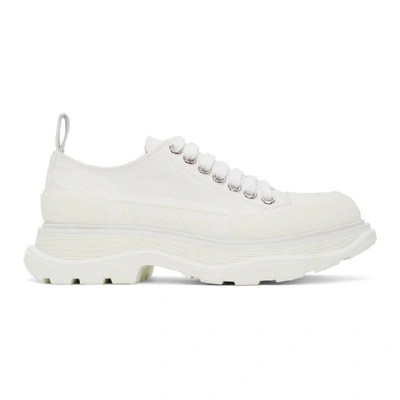 Alexander Mcqueen White Canvas Tread Slick Sneakers