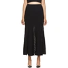 ALEXANDER MCQUEEN BLACK OTTOMAN KNIT SKIRT