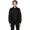 ALEXANDER MCQUEEN BLACK DENIM BOMBER JACKET