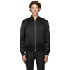 ALEXANDER MCQUEEN BLACK LIGHT SATIN HARNESS BOMBER JACKET