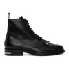 TOGA VIRILIS TOGA VIRILIS BLACK LEATHER FRINGED BOOTS