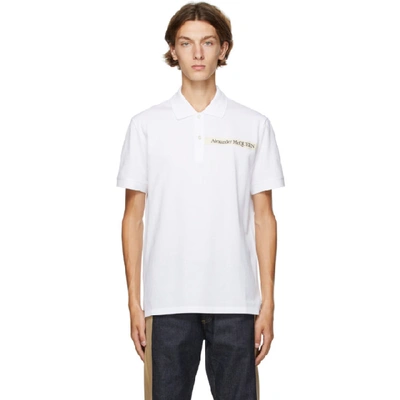 Alexander Mcqueen Logo-patch Polo Shirt In White