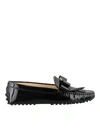 TOD'S BOW DETAILED PATENT LEATHER LOAFERS IN BLACK