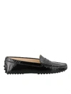 TOD'S GOMMINO PATENT LEATHER LOAFERS IN BLACK