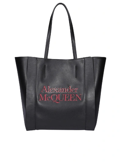 Alexander Mcqueen Signature Shopping Bag In Nero