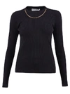 GIVENCHY GIVENCHY CHAIN RIBBED FITTED JUMPER
