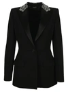 GIVENCHY GIVENCHY EMBELLISHED COLLAR PEPLUM BLAZER