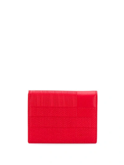 Comme Des Garçons Line Pattern Wallet In Red
