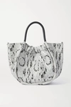 PROENZA SCHOULER SMALL RUCHED SNAKE-EFFECT LEATHER TOTE