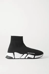 BALENCIAGA SPEED 2.0 RIBBED STRETCH-KNIT HIGH-TOP SNEAKERS
