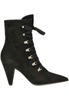 Gianvito Rossi Waterloo 85 Lace-up Suede Ankle Boots In Black