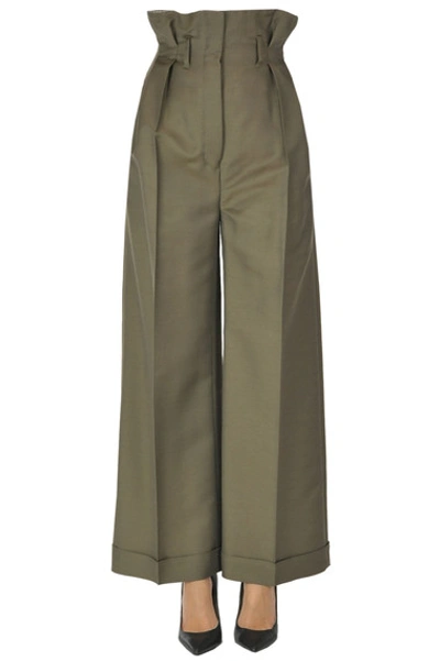 Acne Studios Wide Leg Trousers In Green