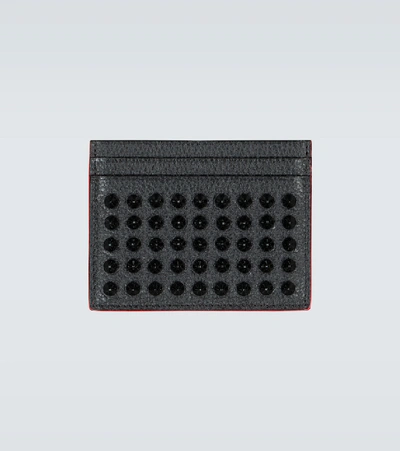 Christian Louboutin Kios Spikes Cardholder In Black/black