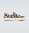 BURBERRY THOMPSON CHECKED SLIP-ON trainers,P00480939