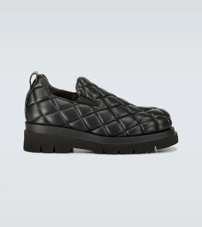 Bottega Veneta Diamond-quilted Leather Loafers In Black