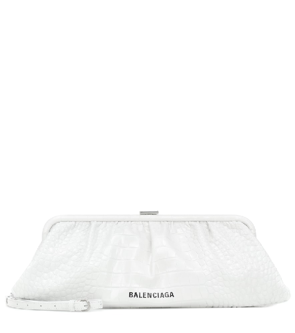 Leather Crossbody Bag Balenciaga White In Leather IUCN Water