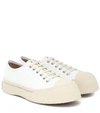 Marni Pablo Leather Chunky Wide Toe Lace Up Low Top Sneakers In White
