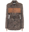 SAINT LAURENT LEOPARD-PRINT WOOL AND ALPACA JACKET,P00489790