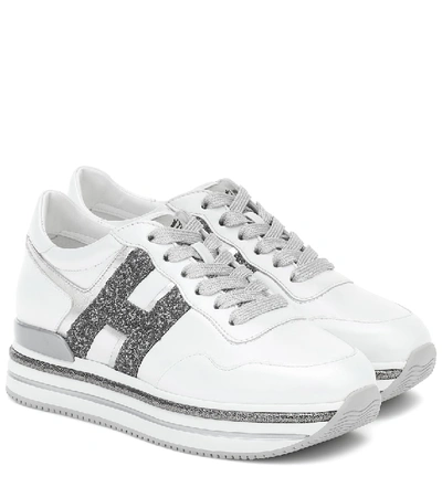 Hogan H468 Glitter H Sneakers In White