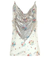 PACO RABANNE FLORAL CHAIN-MAIL CAMISOLE,P00499762