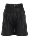 RED VALENTINO RED VALENTINO BELTED LEATHER SHORTS
