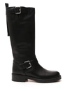 RED VALENTINO REDVALENTINO BUCKLED BIKER BOOTS