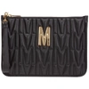 MOSCHINO MOSCHINO QUILTED LOGO PLAQUE CLUTCH