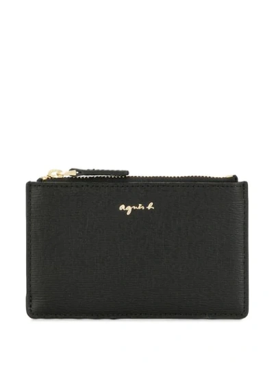 Agnès B. Top Zip Wallet In Black