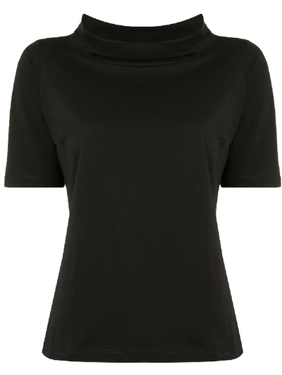 Agnès B. Spice High-neck Short-sleeved Top In Black