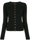Agnès B. Button Front Jersey Top In Black