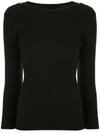 Agnès B. Button-detail Knitted Top In Black