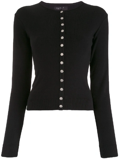 Agnès B. Swing Snap Cardigan In Black