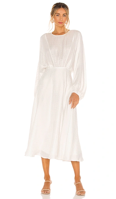 Anine Bing Serena Silk-jacquard Midi Dress In White