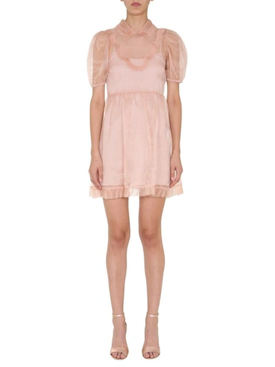 Red Valentino Women's Ur3va14p5bs377 Pink Silk Dress