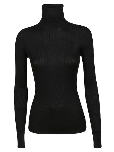 Iro Ribbed Wool Turtleneck Sweater In Black