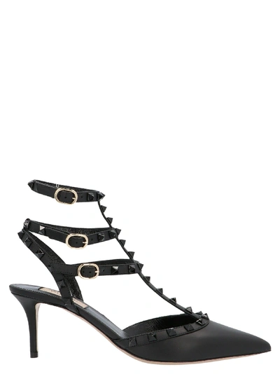 Valentino Garavani Women's Rockstud Cage Pointed Toe Pumps In Black