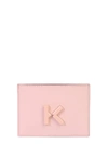 KENZO KENZO WOMEN'S PINK LEATHER CARD HOLDER,FA62PM300L2434 UNI