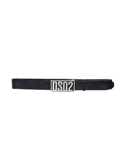 Dsquared2 Teen Logo Buckle Belt In Black