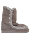 MOU MOU WOMEN'S GREY SUEDE ANKLE BOOTS,MUFW101000ANGRE 38