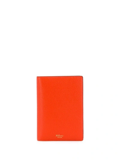 Mulberry Contrast Leather Passport Wallet In Orange
