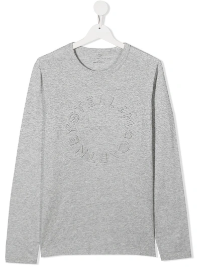 Stella Mccartney Teen Embossed Logo T-shirt In Grey