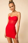 Superdown Kambella Ruched Mini Dress In Red