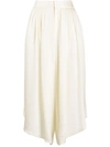 Etro Lurex-stripe Silk Culottes In Neutrals