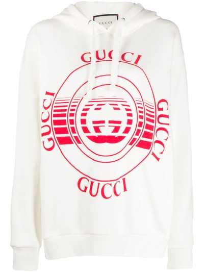 Gucci Printed Cotton-jersey Hoodie In Red