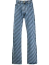 MARNI DIAGONAL STRIPES STRAIGHT JEANS