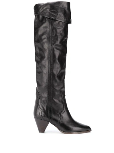 Isabel Marant Remko Leather Over-the-knee Boots In Black