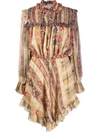 ETRO RUFFLE-TRIMMED FLORAL DRESS
