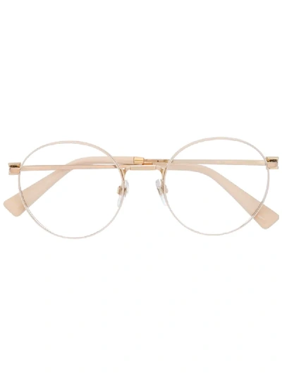 Valentino Garavani Round Frame Glasses In Neutrals