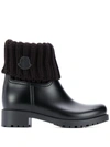 MONCLER RIBBED KNIT DETAIL BOOTIES